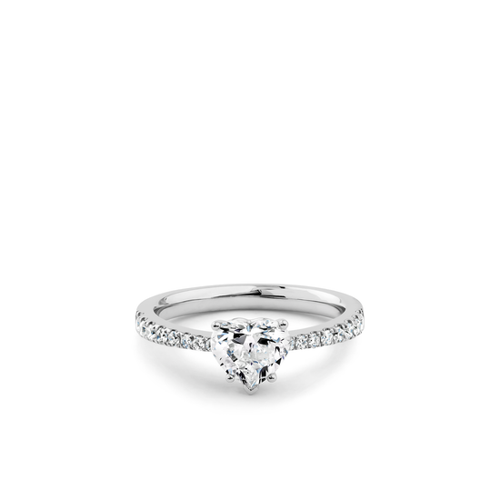 Oliver Heemeyer Diamond Heart Solitaire Ring made of 18k white gold.