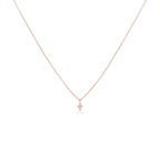 Oliver Heemeyer Diamond Mini Cross Necklace in 18k rose gold.