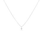 Oliver Heemeyer Diamond Mini Cross Necklace in 18k white gold.