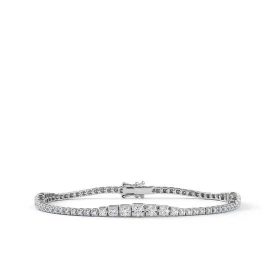 Oliver Heemeyer dragon diamond tennis bracelet 1.0 ct. made of 18k white gold.