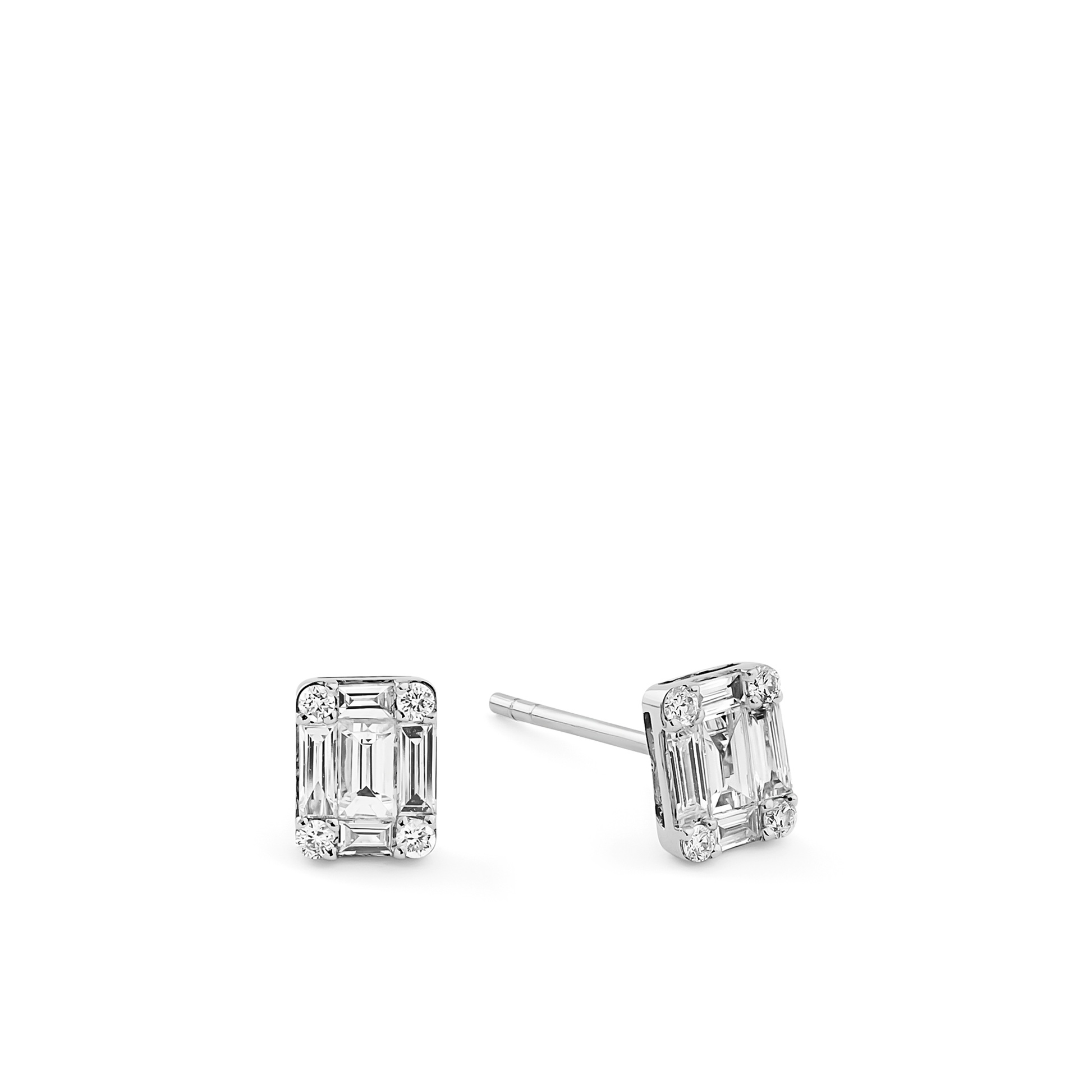 Oliver Heemeyer Emma Diamond Ear Studs made of 18k white gold.