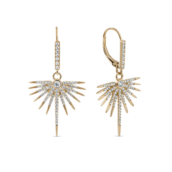 Oliver Heemeyer Eremia diamond earrings made of 18k yellow gold.