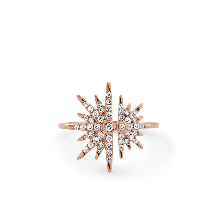 Oliver Heemeyer Eremia Diamond Ring Fancy made of 18k rose gold.