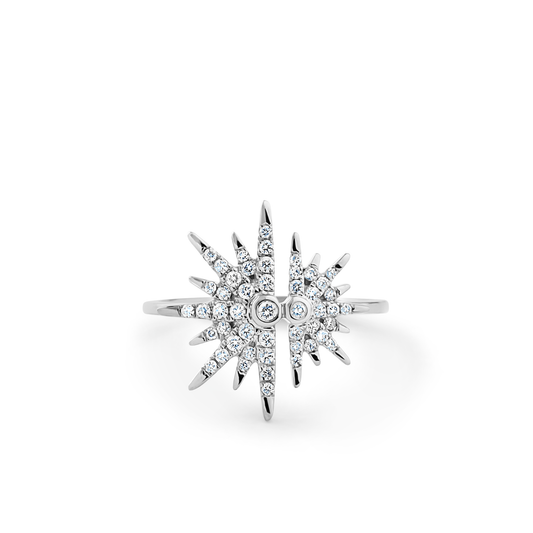 Oliver Heemeyer Eremia Diamond Ring Fancy made of 18k white gold.