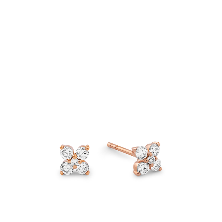 Oliver Heemeyer Flower Diamond Ear Studs made of 18k rose gold.