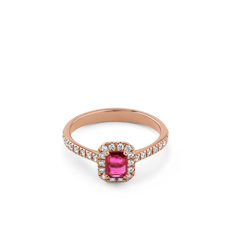 Oliver Heemeyer Gina ruby ring made of 18k rose gold.