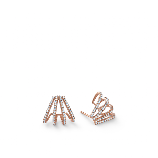 Oliver Heemeyer Hallie diamond ear studs made of 18k rose gold.