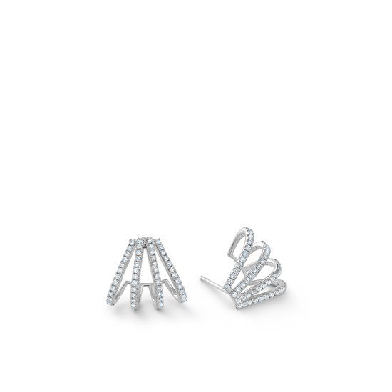 Oliver Heemeyer Hallie diamond ear studs made of 18k white gold.