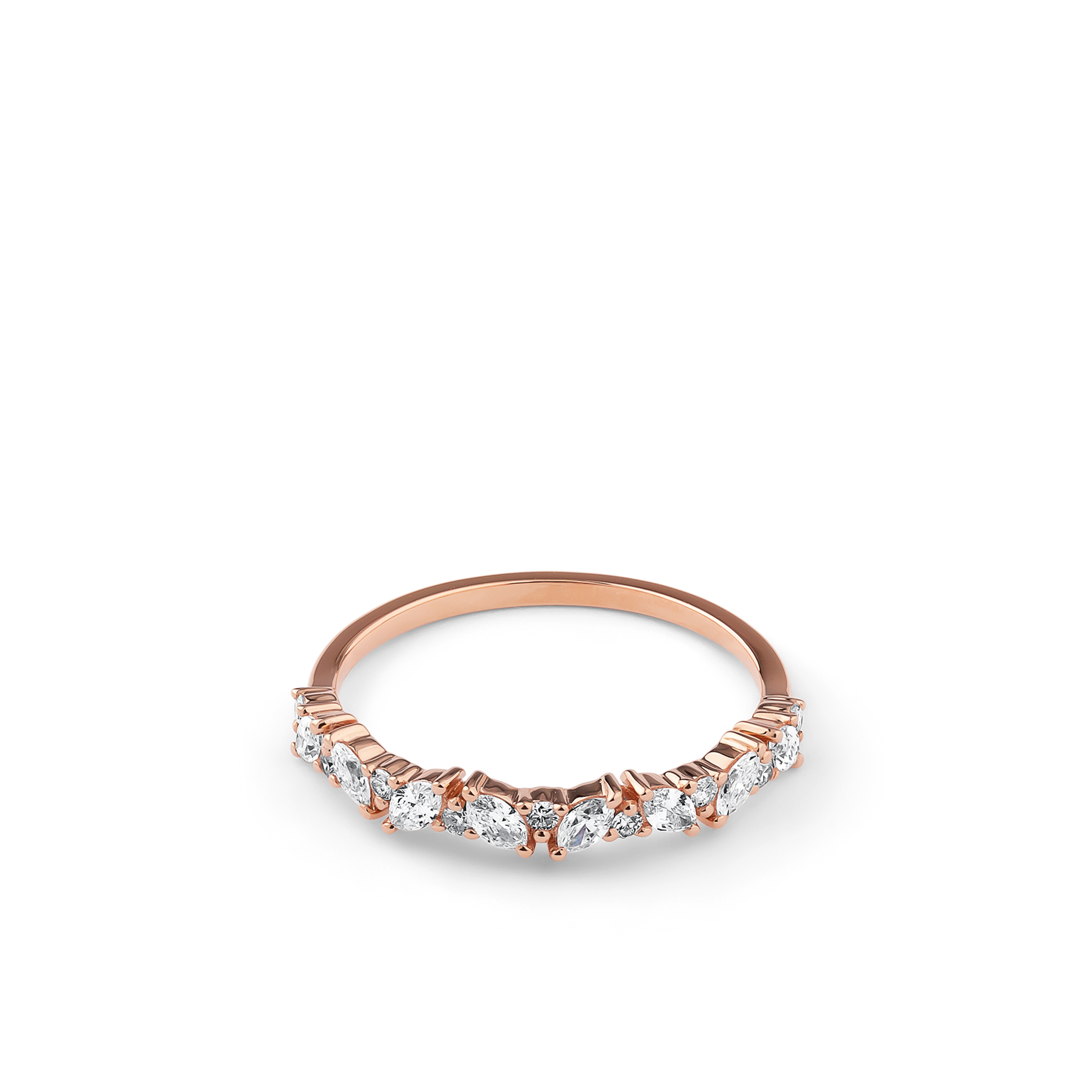 Oliver Heemeyer Jackie Diamond Ring in 18k rose gold.
