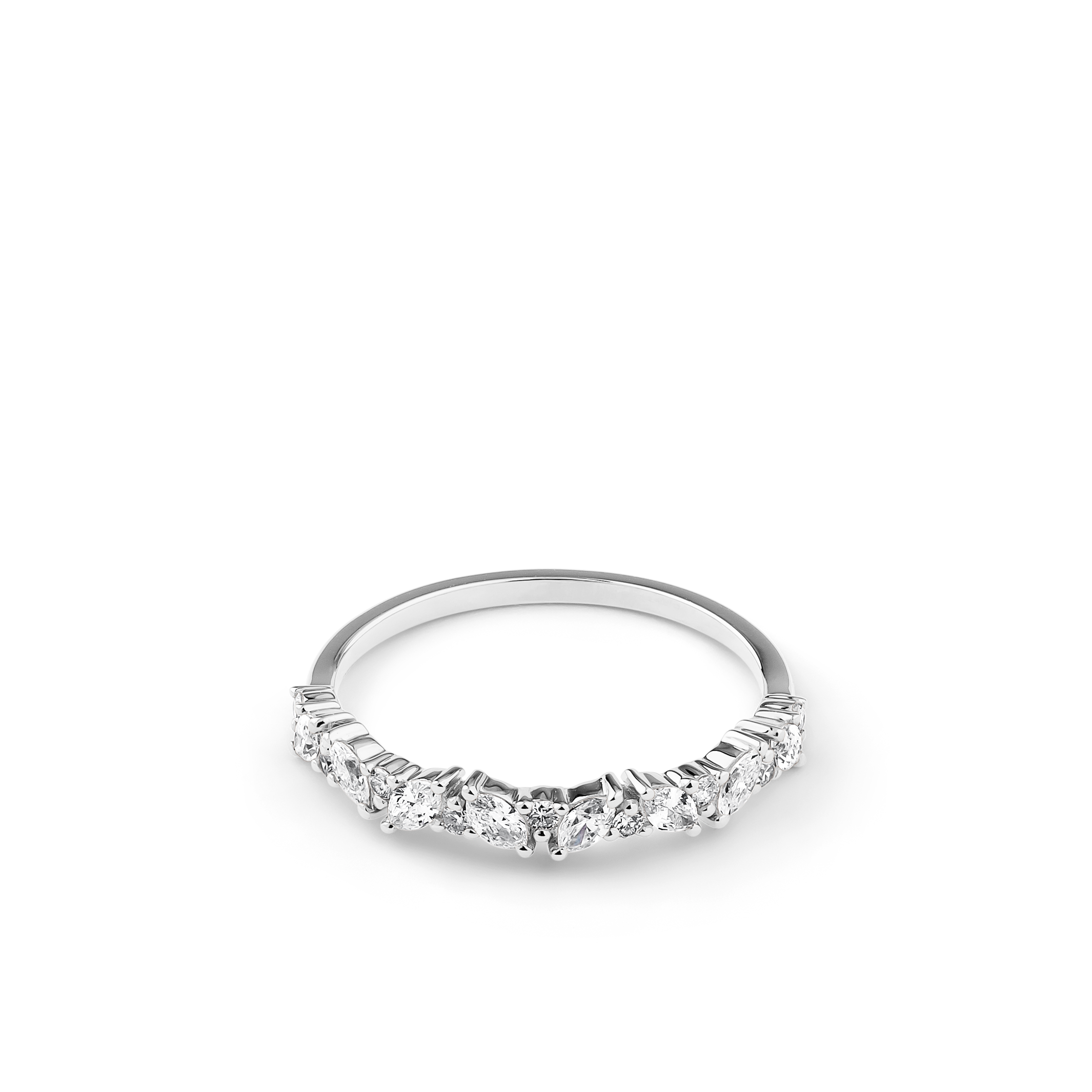 Oliver Heemeyer Jackie Diamond Ring in 18k white gold.