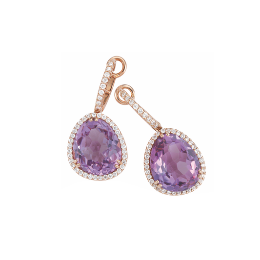 Oliver Heemeyer Jamie Amethyst Earrings made of 18k rose gold.