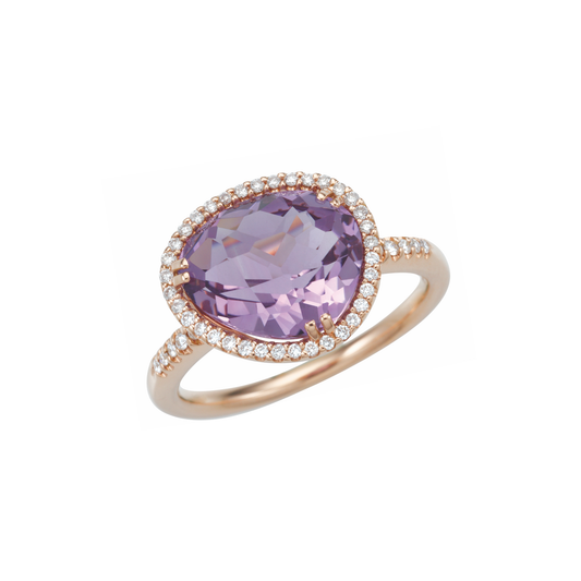 Oliver Heemeyer Jamie Amethyst Ring made of 18k rose gold.