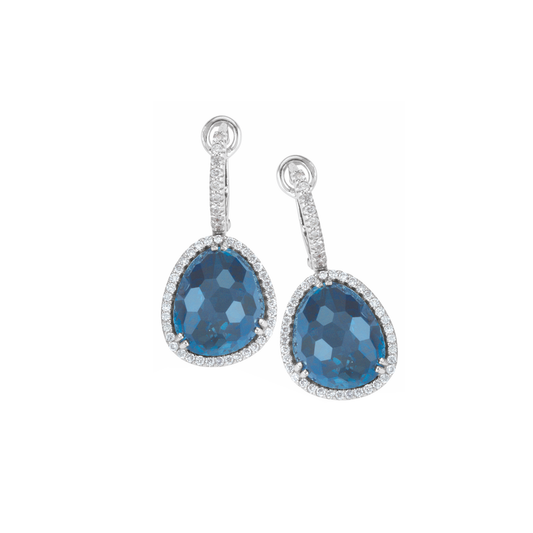 Oliver Heemeyer Jamie London Blue Topaz Earrings made of 18k white gold.