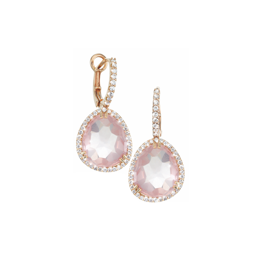 Oliver Heemeyer Jamie Rose Quartz Earrings made of 18k rose gold.