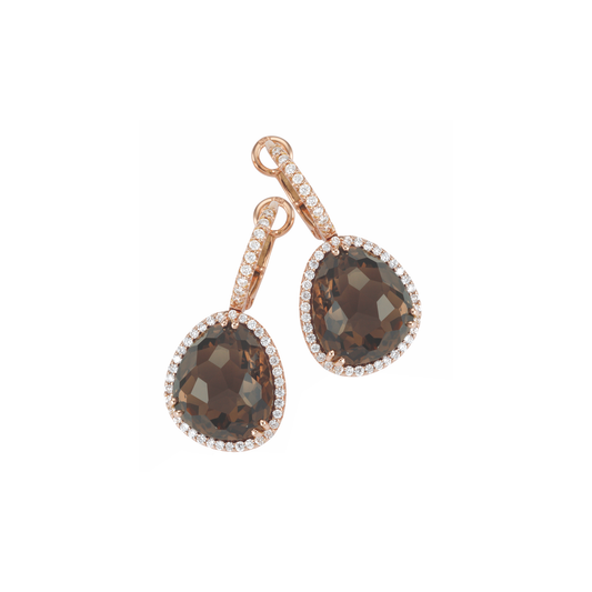 Oliver Heemeyer Jamie Smoky Quartz Earrings made of 18k rose gold.