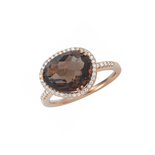 Oliver Heemeyer Jamie Smoky Quartz Ring made of 18k rose gold.