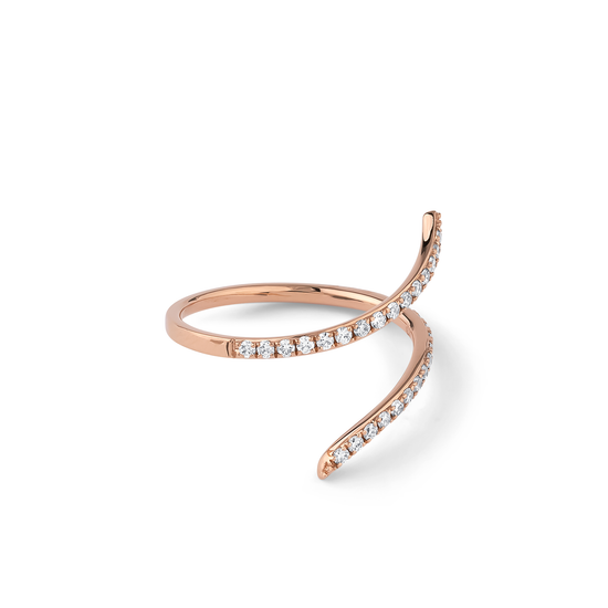 Oliver Heemeyer Curl Diamond Ring made of 18k rose gold.