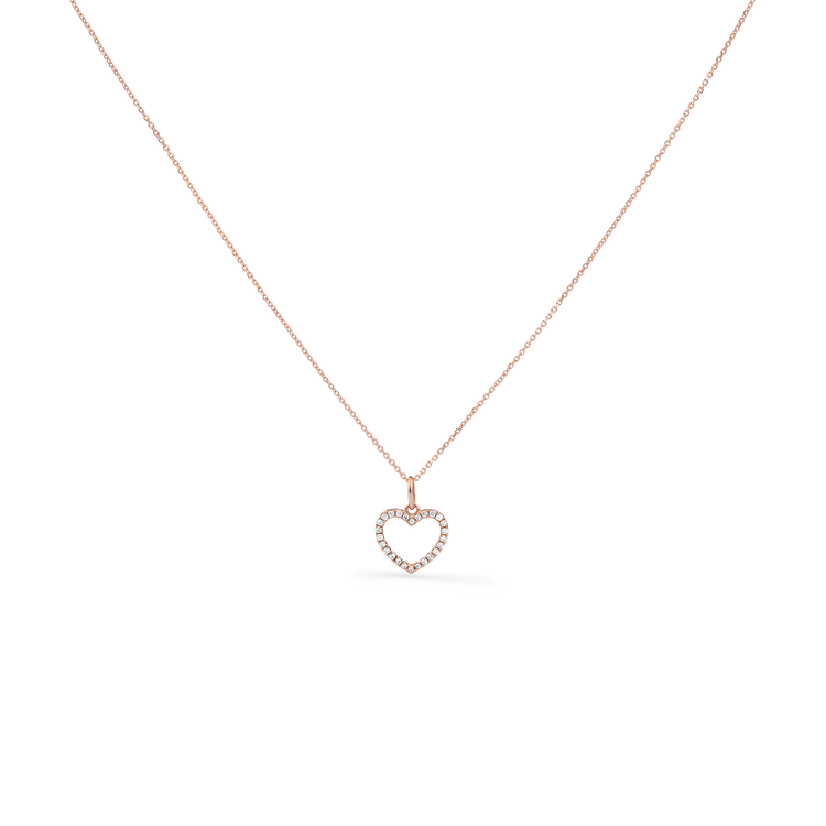 Oliver Heemeyer Kate Heart Diamond Necklace in 18k rose gold.