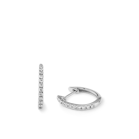 Oliver Heemeyer Kate Mini Diamond Hoops 13,0 mm made of 18k white gold.