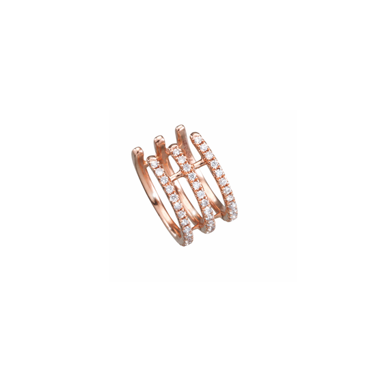 Oliver Heemeyer Lilly Diamond Ear Cuff 3 Row made of 18k rose gold.