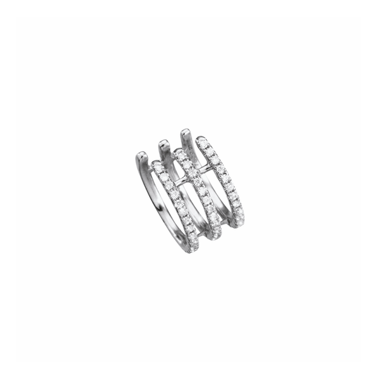 Oliver Heemeyer Lilly Diamond Ear Cuff 3 Row made of 18k white gold.