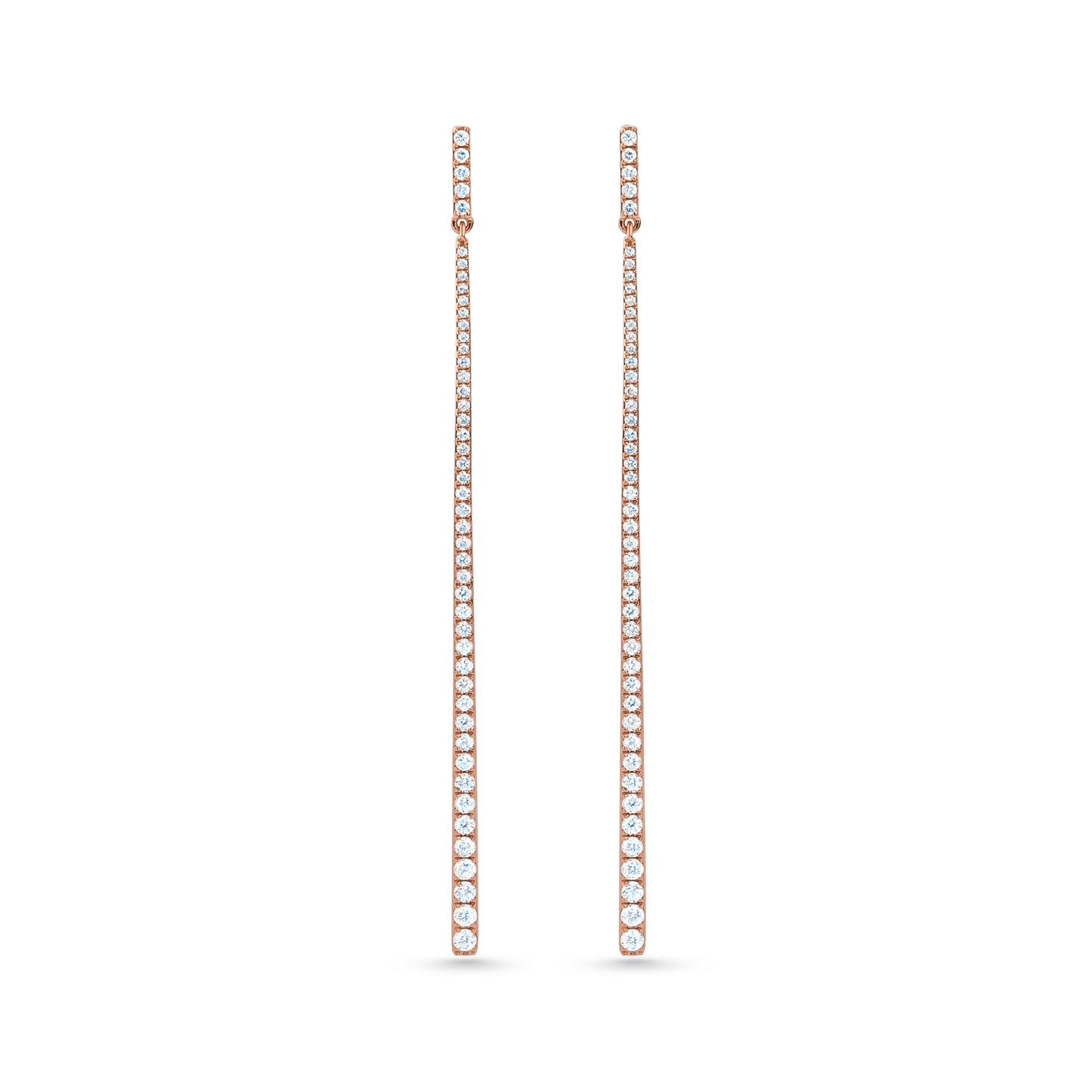 Oliver Heemeyer Line white diamond earrings made of 18k rose gold.