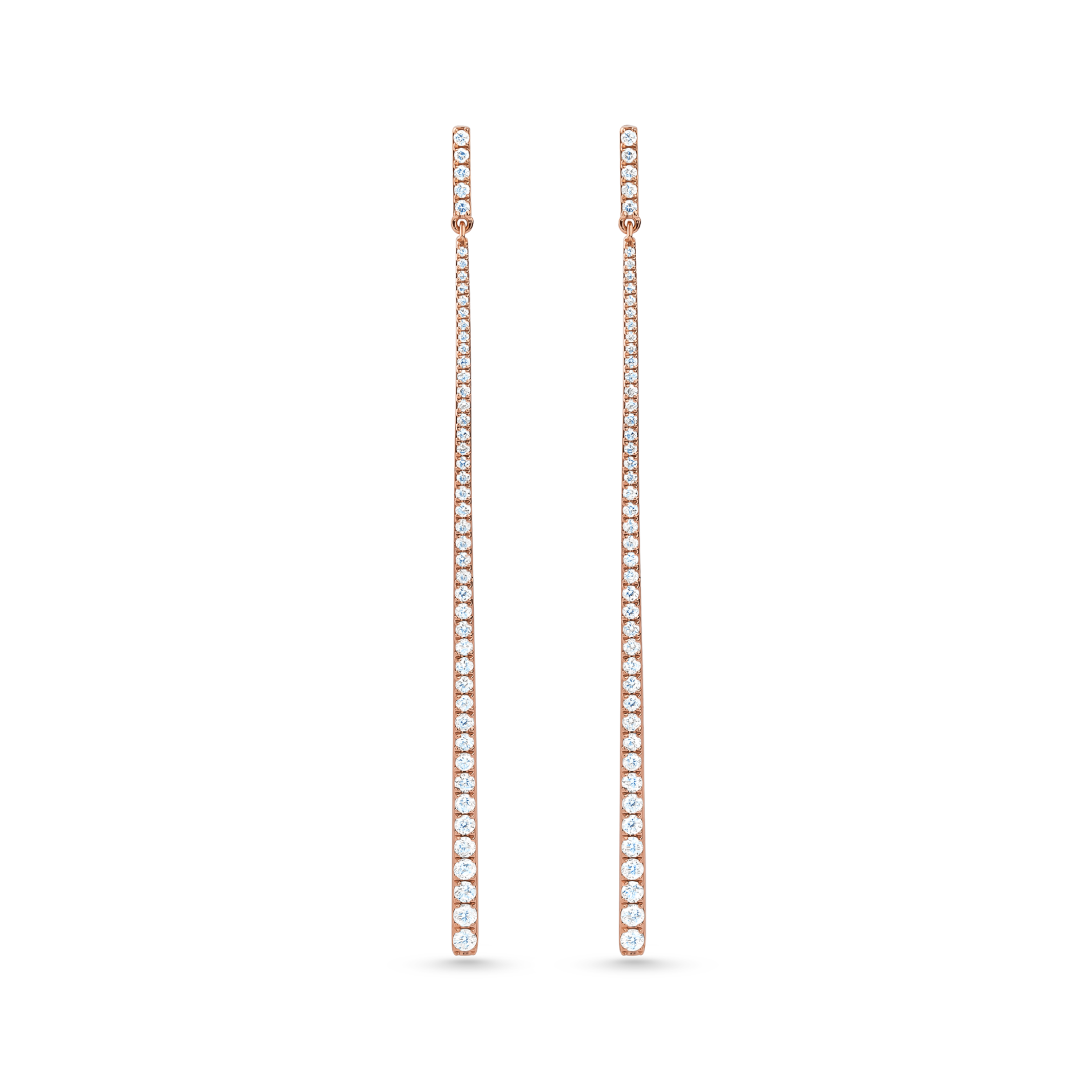 Oliver Heemeyer Line white diamond earrings made of 18k rose gold.
