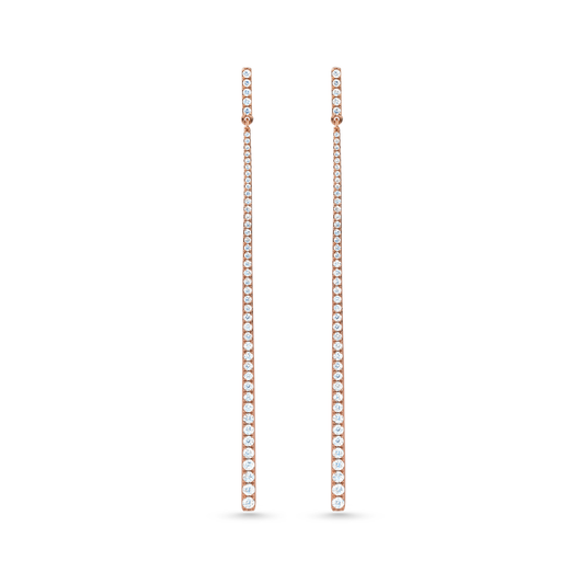 Oliver Heemeyer Line white diamond earrings made of 18k rose gold.