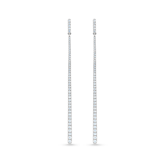 Oliver Heemeyer Line white diamond earrings made of 18k white gold.