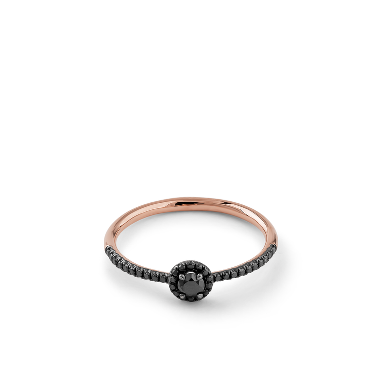 Oliver Heemeyer Liz black diamond ring 0.28 ct. made of 18k rose gold.