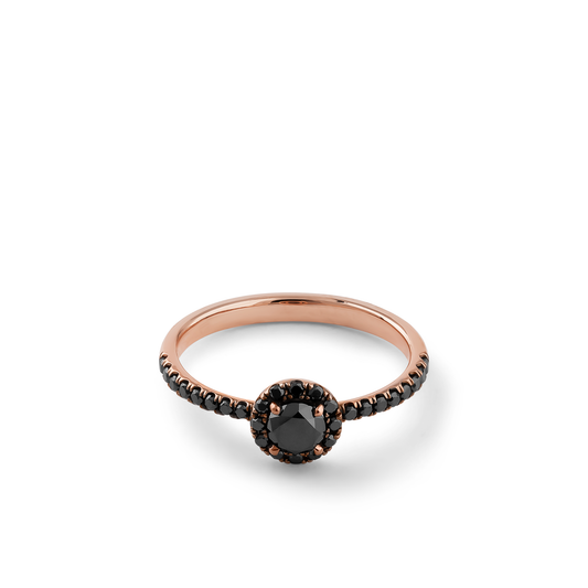 Oliver Heemeyer Liz black diamond ring 0.49 ct. made of 18k rose gold.