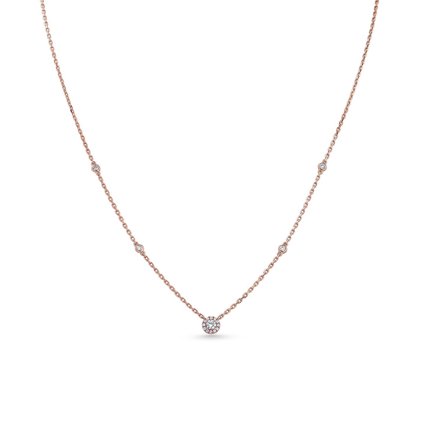 Oliver Heemeyer Liz diamond necklace 0.26 ct. made of 18k rose gold.