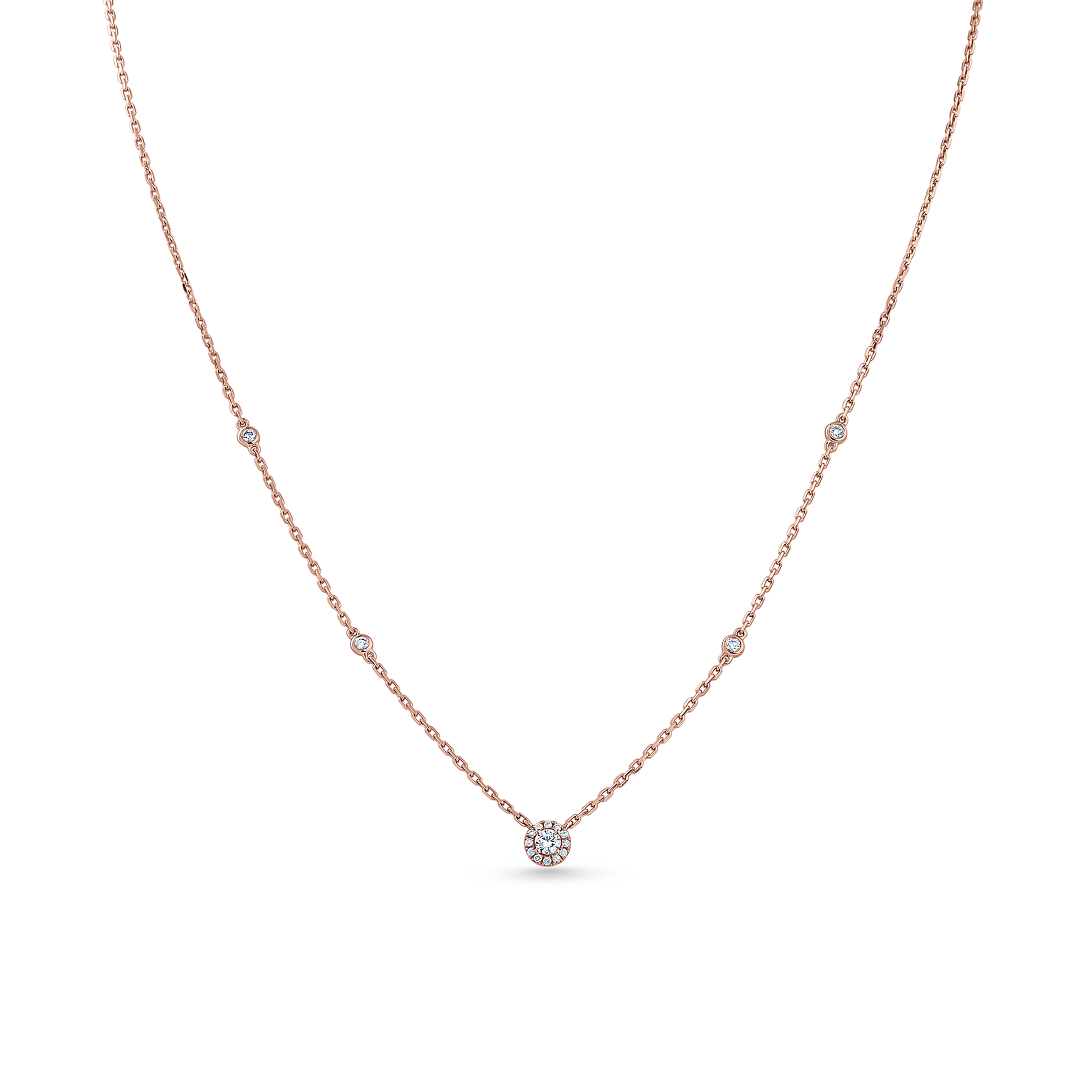 Oliver Heemeyer Liz diamond necklace 0.26 ct. made of 18k rose gold.