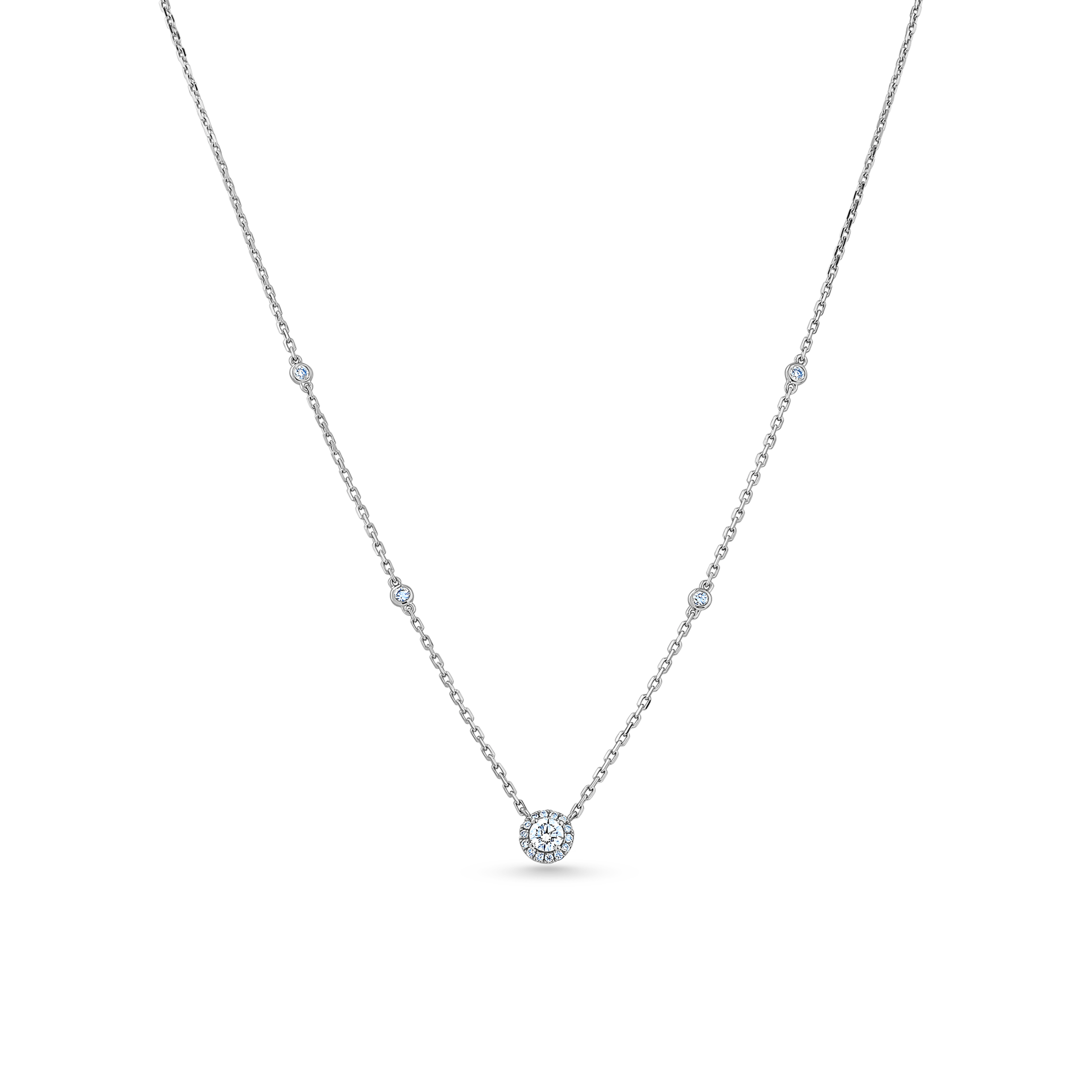 Oliver Heemeyer Liz diamond necklace 0.36 ct. made of 18k white gold.
