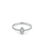 Oliver Heemeyer Liz Navette Diamond Ring made of 18k white gold.