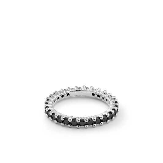 Oliver Heemeyer Logan black diamond ring made of 18k white gold.