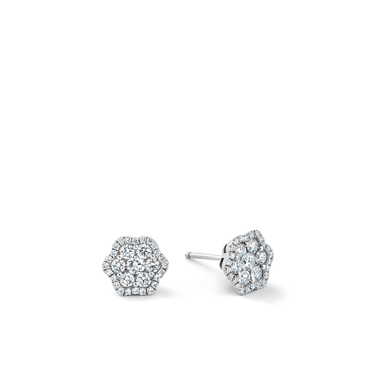 Oliver Heemeyer Lou diamond ear studs made of 18k white gold.