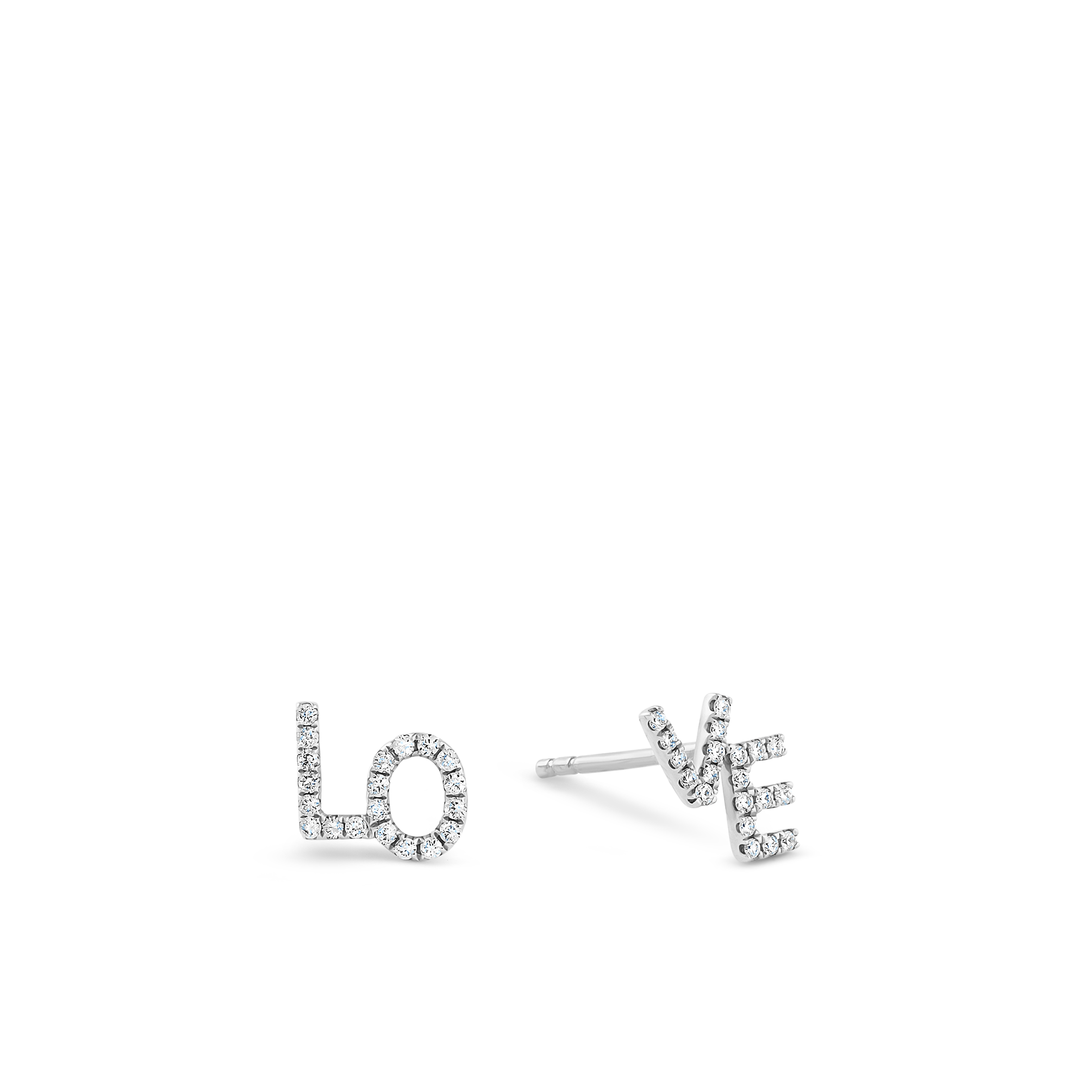 Oliver Heemeyer Love diamond ear studs made of 18k white gold.