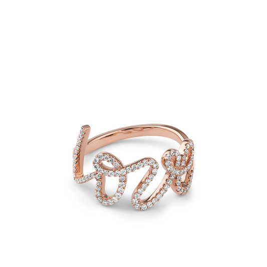 Oliver Heemeyer Love Diamond Ring in 18k rose gold.