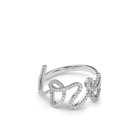 Oliver Heemeyer Love Diamond Ring in 18k white gold.