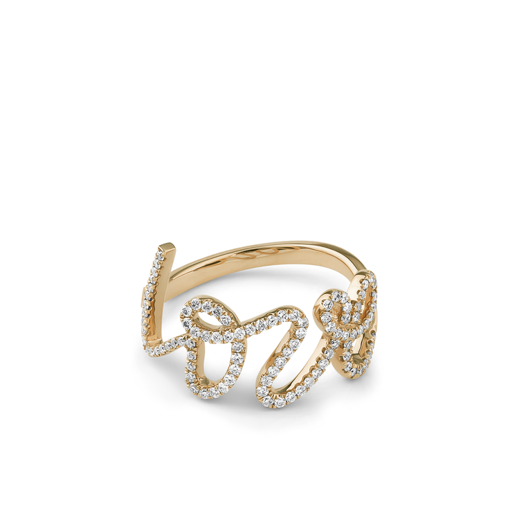 Oliver Heemeyer Love Diamond Ring in 18k yellow gold.