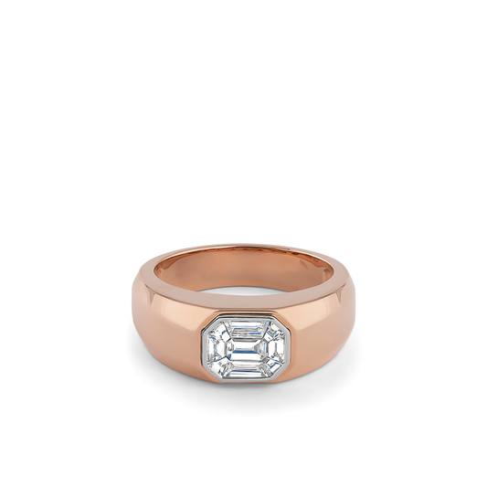 Oliver Heemeyer Mael men´s diamond ring made of 18k rose gold.