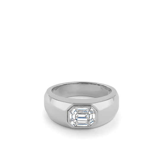 Oliver Heemeyer Mael men´s diamond ring made of 18k white gold.