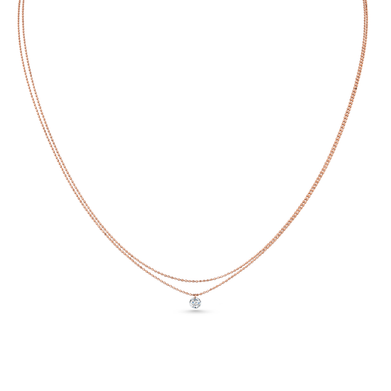Oliver Heemeyer Mark the Moment diamond double necklace made of 18k rose gold.