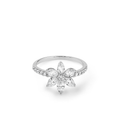 Oliver Heemeyer Marquise Flower Diamond Ring made of 18k white gold.