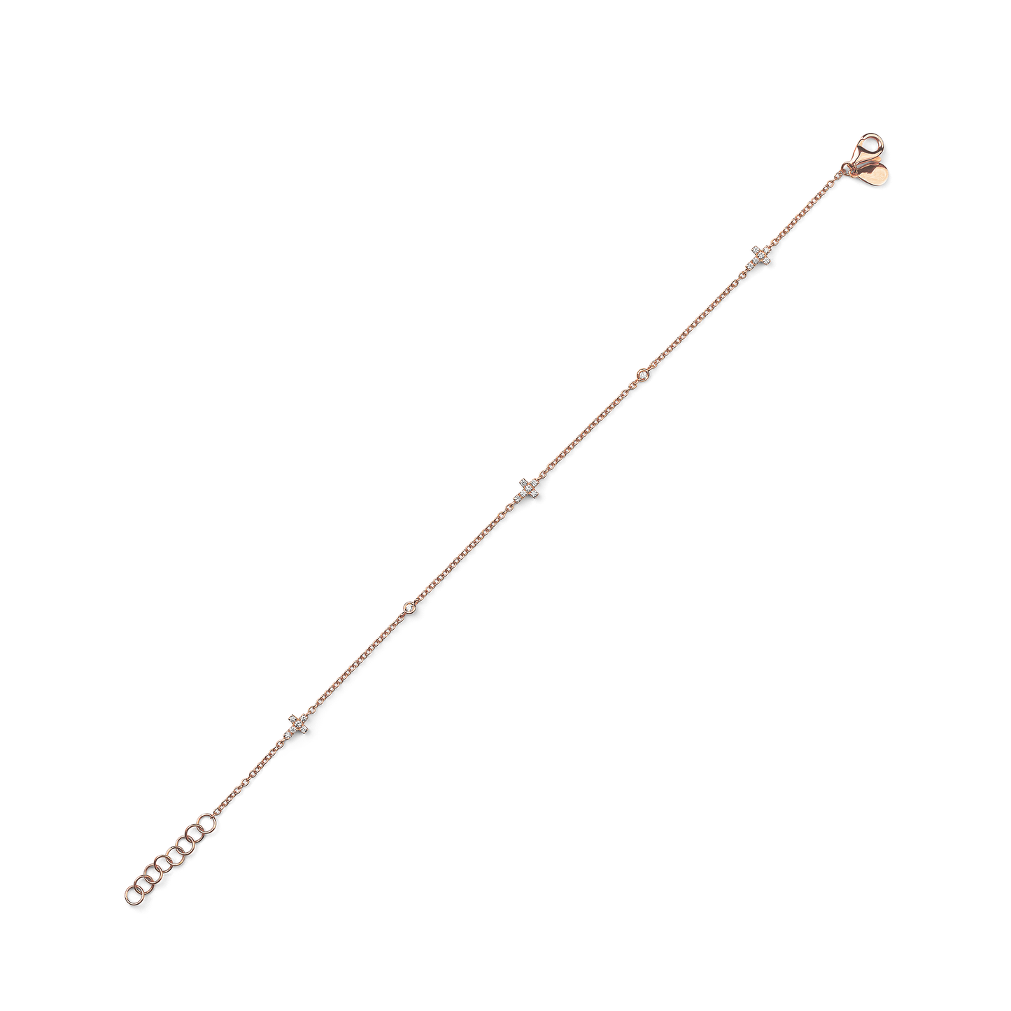 Oliver Heemeyer Mini Diamond Cross Infinity Bracelet in 18k rose gold.