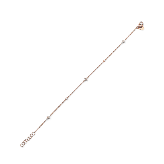Oliver Heemeyer Mini Diamond Cross Infinity Bracelet in 18k rose gold.