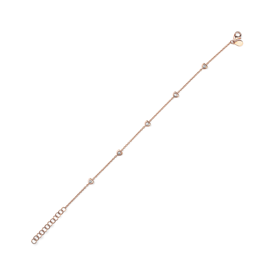 Oliver Heemeyer Mini Hearts diamond bracelet in 18k rose gold.