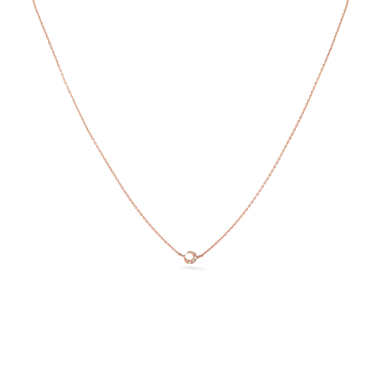 Oliver Heemeyer Mini Moon Diamond Necklace in 18k rose gold.