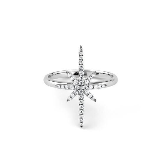 Oliver Heemeyer North Star Diamond Ring made of 18k white gold.